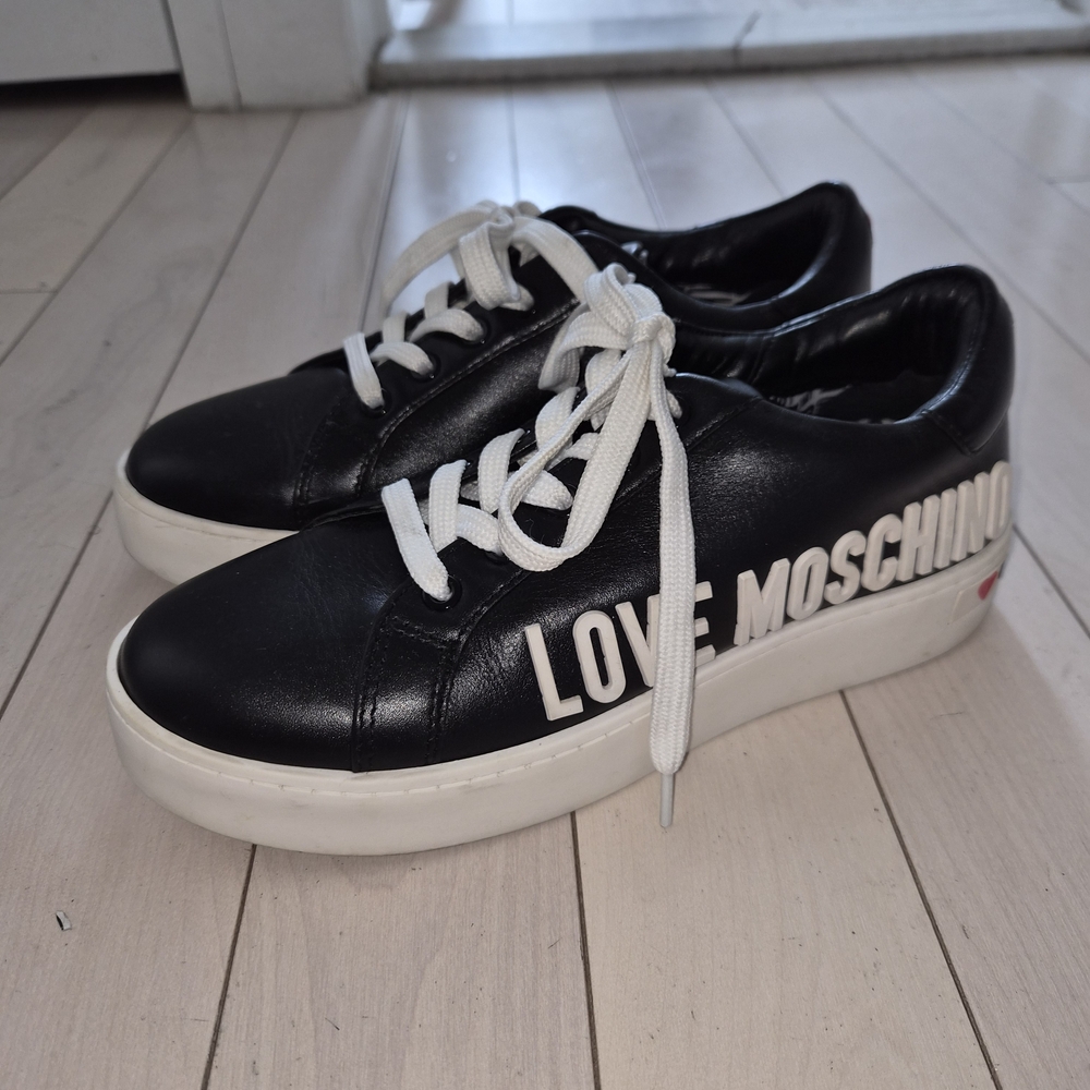 Love Moschino Black and White Sneakers